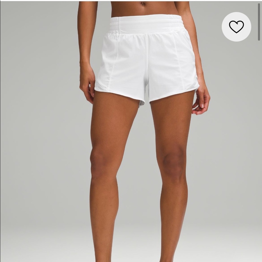 LuluLemon white Hotty Hot High Rise Lined Short— size 6